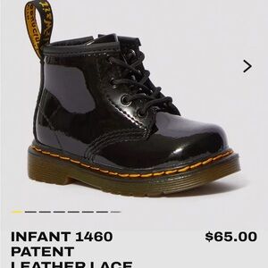 Dr. Martens Kids Patent Leather Boots - Black